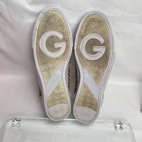 GUESS Beige Monogram Canvas Low Top Sneakers Women’s 9M - Picture 10 of 11